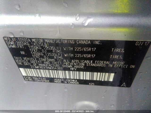 Toyota Rav4 Xle 2017 2T3WFREV1HW354389 Image 9