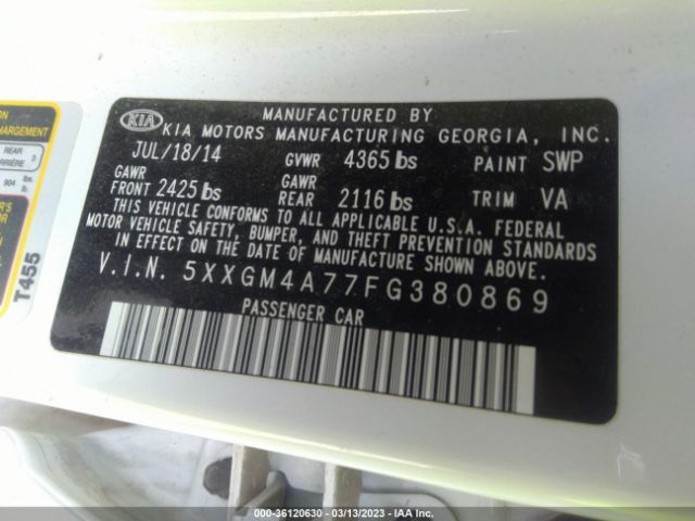 5XXGM4A77FG380869 KIA Optima Lx