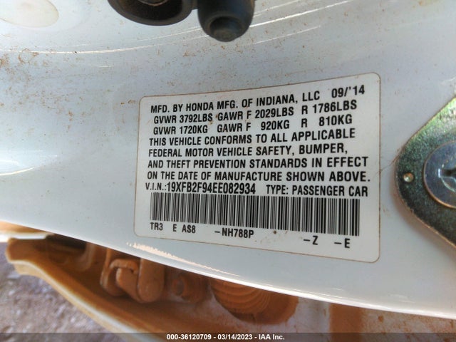 Honda Civic Sedan Ex-l 2014 19XFB2F94EE082934 Image 9