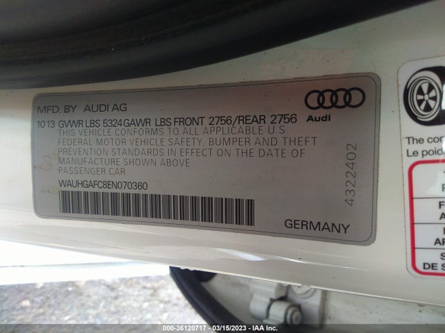WAUHGAFC8EN070360 Audi A6 3.0t Prestige