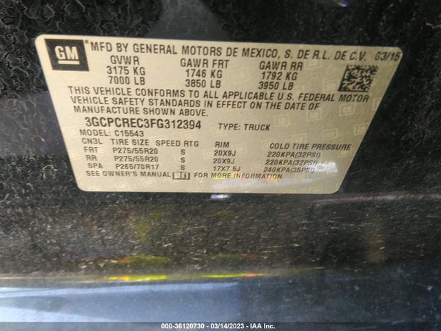 Chevrolet Silverado 1500 Lt 2015 3GCPCREC3FG312394 Image 10