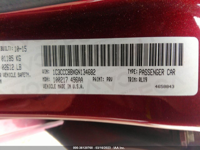 2016 Chrysler 200, VIN: 1C3CCCBBXGN134682