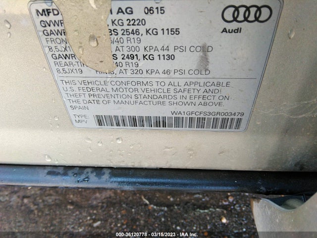 WA1GFCFS3GR003479 Audi Q3 Prestige