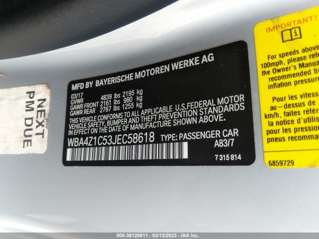 BMW 4 Series 430i 2018 WBA4Z1C53JEC58618 Image 9