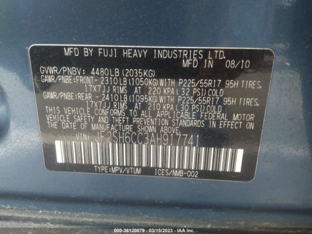JF2SH6CC3AH917741 Subaru Forester 2.5x Premium