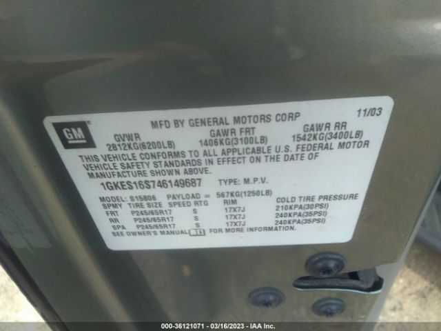 1GKES16S746149687 GMC Envoy