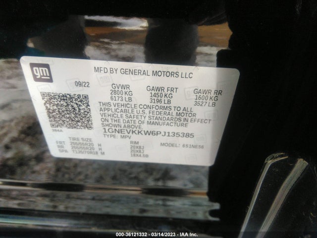 Chevrolet Traverse Premier 2023 1GNEVKKW6PJ135385 Image 9