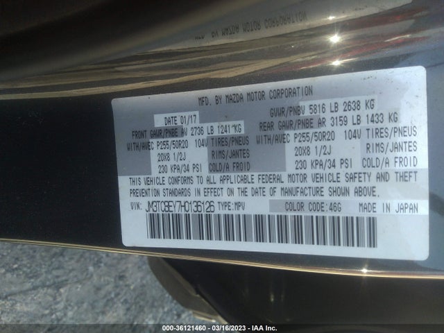 Mazda Cx-9 Signature 2017 JM3TCBEY7H0136126 Image 10