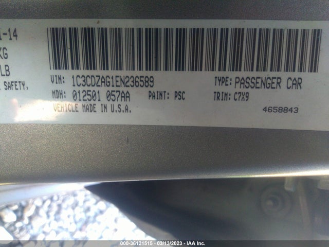 Dodge AVENGER SE 2014 1C3CDZAG1EN236589 Image 9