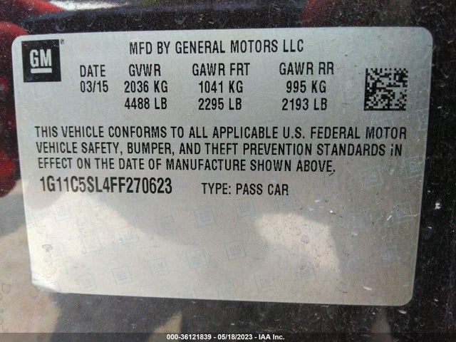 Chevrolet MALIBU LT 2015 1G11C5SL4FF270623 Image 10