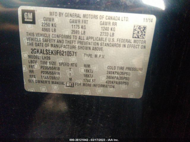 2GKALSEK9F6210571 GMC Terrain Slt