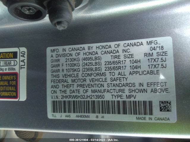 Honda CR-V LX 2018 2HKRW6H32JH213950 Image 9
