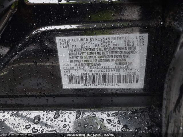3N1AB8CV7MY243596 Nissan SENTRA SV