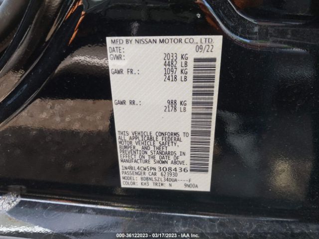1N4BL4CW5PN308436 Nissan Altima 2.5 Sr