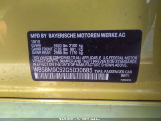 WBS8M9C52G5D30685 BMW M3