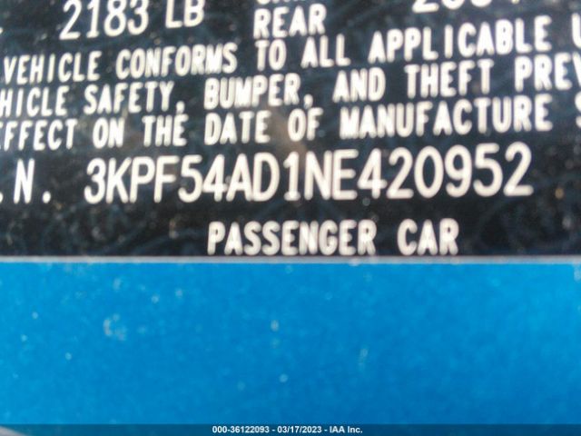 3KPF54AD1NE420952 KIA Forte Gt-line