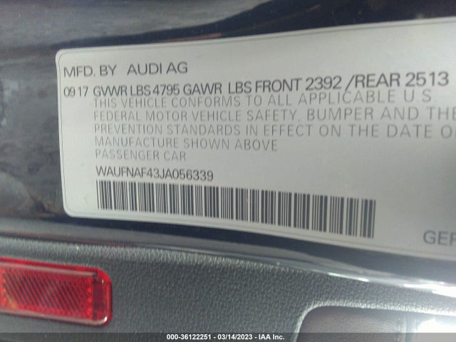 WAUFNAF43JA056339 Audi A4 Prestige