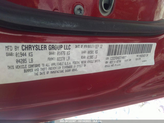 Dodge DART SXT 2013 1C3CDFBA8DD148877 Image 9