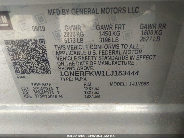 Chevrolet Traverse Ls 2020 1GNERFKW1LJ153444 Image 9