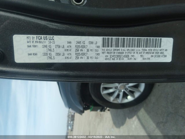 2016 DODGE JOURNEY SXT VIN: 3C4PDCBB9GT145828
