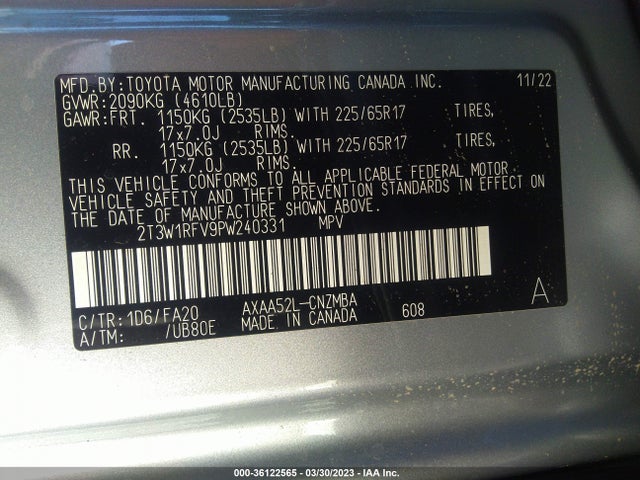Toyota Rav4 Xle 2023 2T3W1RFV9PW240331 Image 11