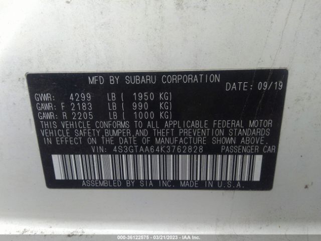 4S3GTAA64K3762828 Subaru Impreza