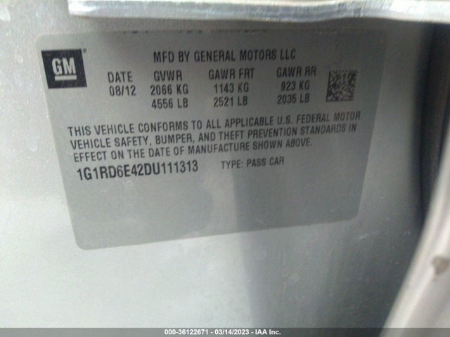 Chevrolet Volt 2013 1G1RD6E42DU111313 Image 10