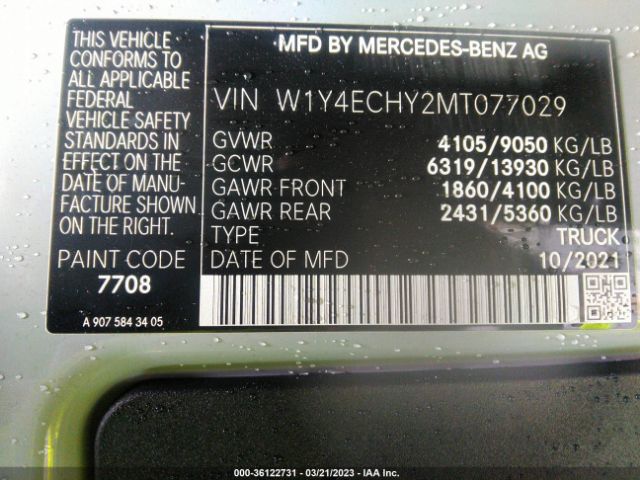 W1Y4ECHY2MT077029 Mercedes-Benz SPRINTER CARGO VAN