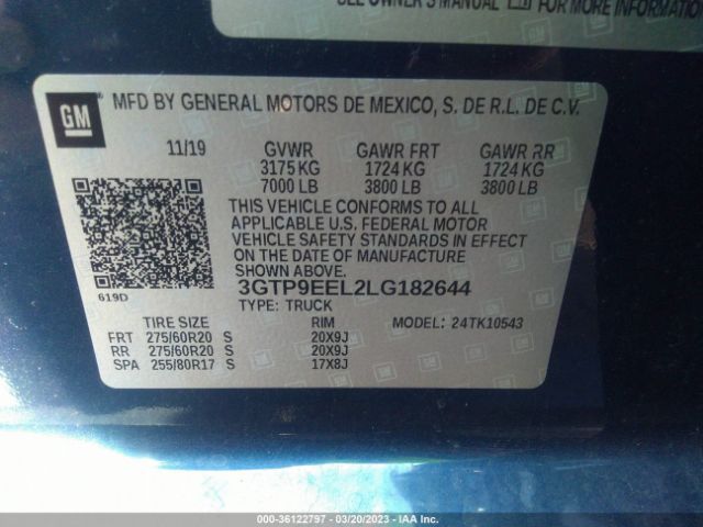3GTP9EEL2LG182644 GMC Sierra 1500 At4