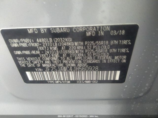 JF2SJAWC4JH560928 Subaru Forester Touring