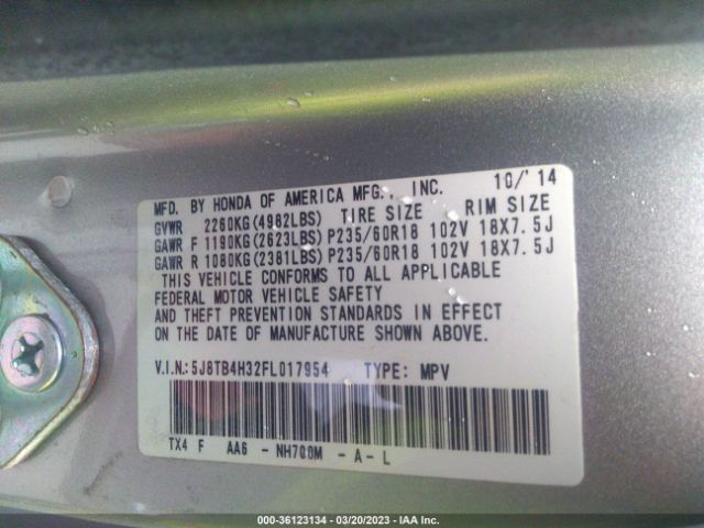 5J8TB4H32FL017954 Acura RDX