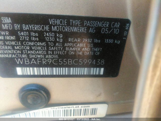 WBAFR9C55BC599438 BMW 5 Series 550i