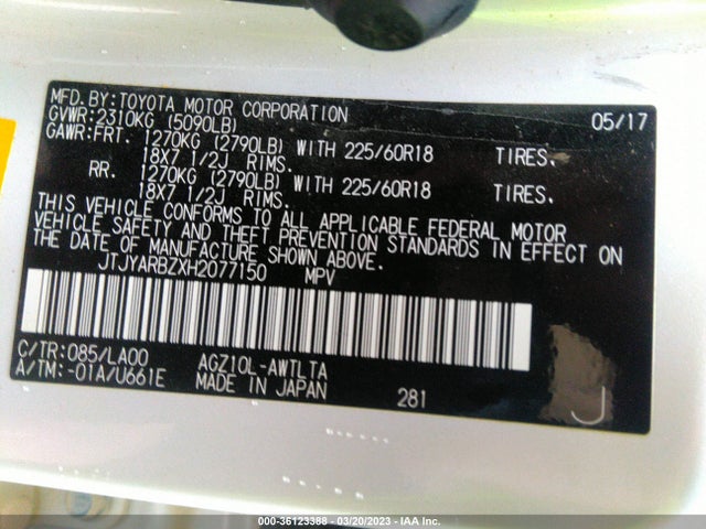 JTJYARBZXH2077150 Lexus Nx Nx Turbo