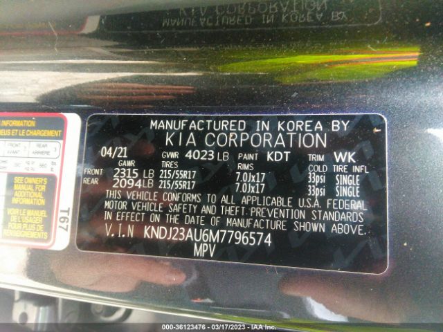KNDJ23AU6M7796574 KIA SOUL S