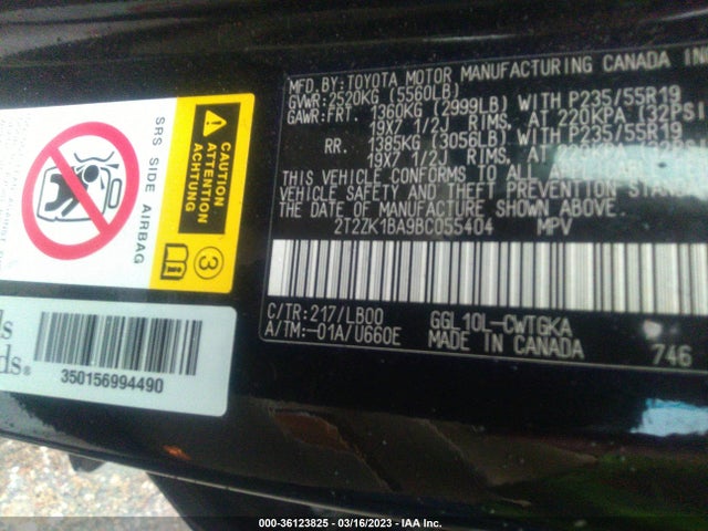 Lexus RX 350 2011 2T2ZK1BA9BC055404 Image 9