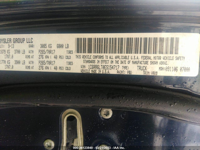 RAM 1500 Slt 2014 1C6RR6LT0ES154717 Image 11