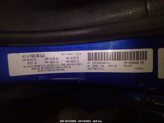 Chrysler 200 Limited 2015 1C3CCCAG0FN644714 Image 9