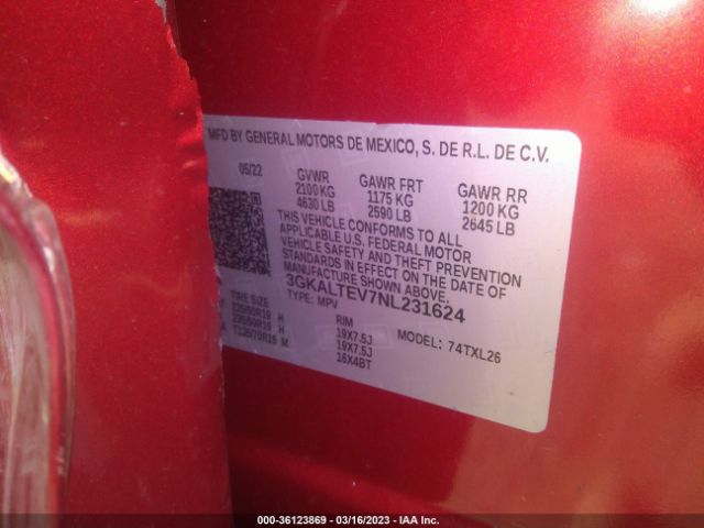 3GKALTEV7NL231624 GMC Terrain Sle