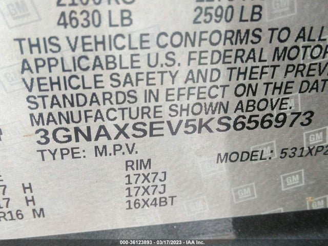 Chevrolet EQUINOX LS 2019 3GNAXSEV5KS656973 Image 10