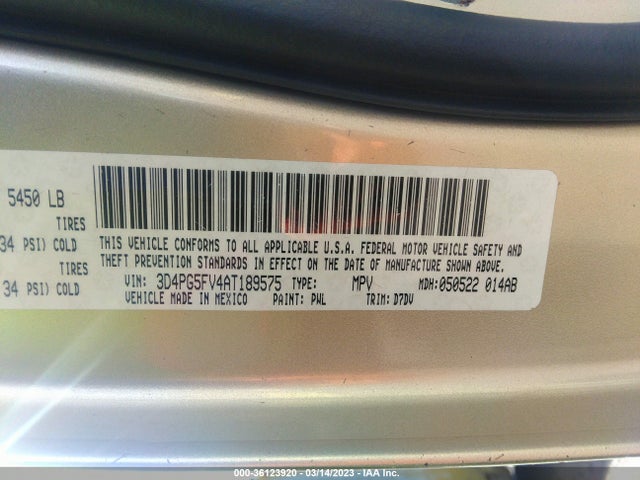 Dodge Journey Sxt 2010 3D4PG5FV4AT189575 Image 10