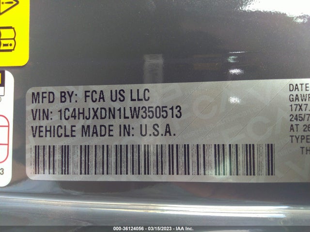 1C4HJXDN1LW350513 Jeep Wrangler Unlimited Sport S