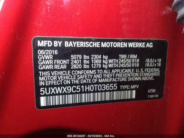 5UXWX9C51H0T03655 BMW X3 Xdrive28i