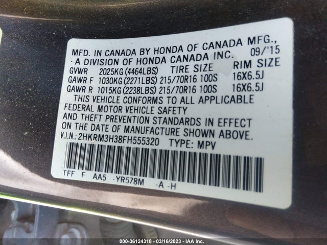 Honda CR-V LX 2015 2HKRM3H38FH555320 Image 9