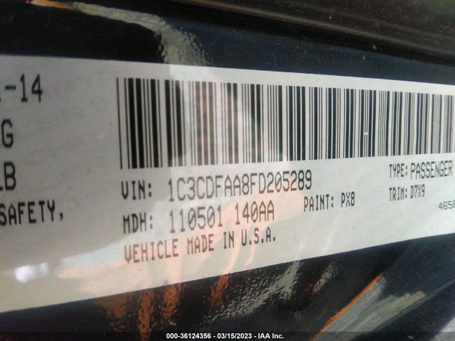 Dodge DART SE 2015 1C3CDFAA8FD205289 Image 9