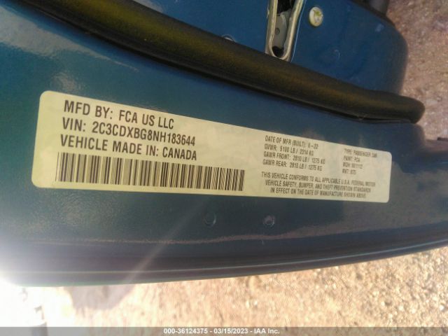 2C3CDXBG8NH183644 Dodge Charger Sxt