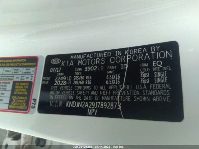 KNDJN2A29J7892873 KIA Soul Base