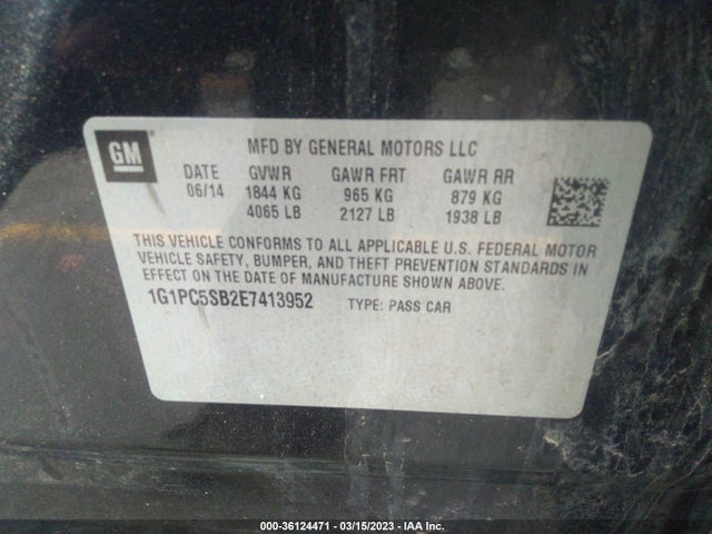 Chevrolet Cruze 1lt 2014 1G1PC5SB2E7413952 Image 10