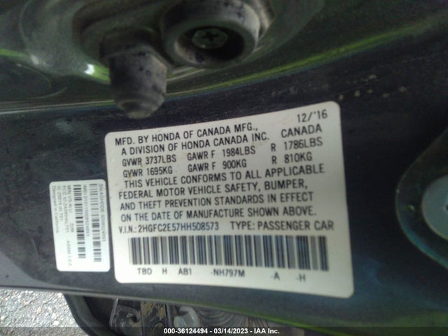 Honda Civic Sedan Lx 2017 2HGFC2E57HH508573 Image 10