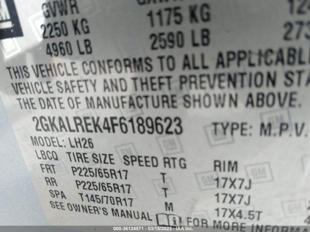 2GKALREK4F6189623 GMC Terrain Sle
