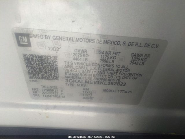 3GKALMEV1KL192823 GMC Terrain Sle